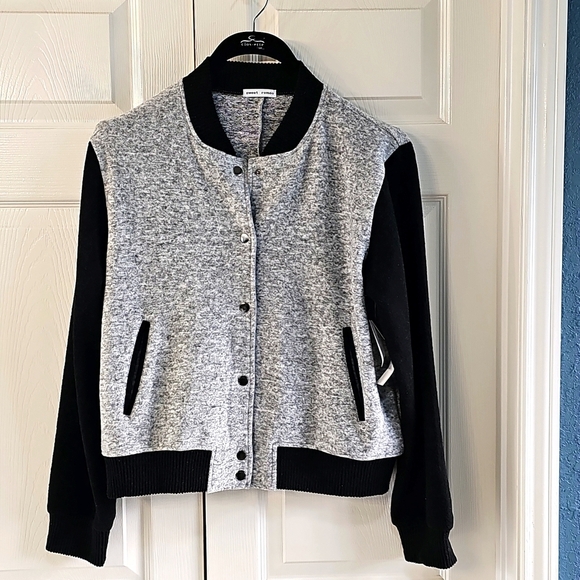 NWT Sweet Romeo Two Tone Hacci Varsity Jacket Snap Closure  Large - Picture 3 of 15